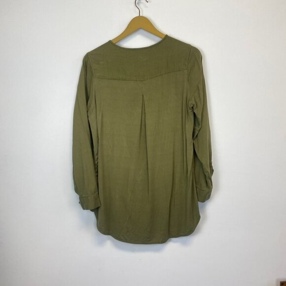 Ava and Viv Green Button Down Military Top - Picture 8 of 9